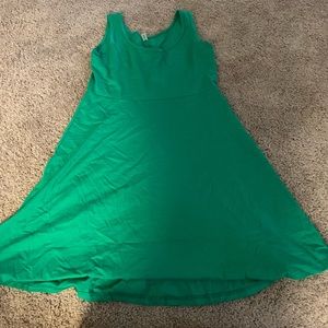 Green skater tank dress